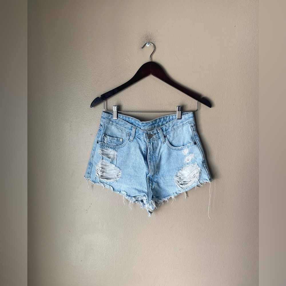 BDG Urban Outfitters High Rise Cutoff Denim Jean Light Wash Shorts
